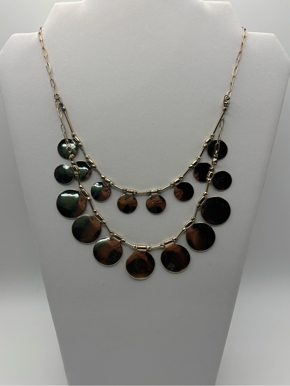 Natasha Couture Gold-Tone Layered Disc Necklace